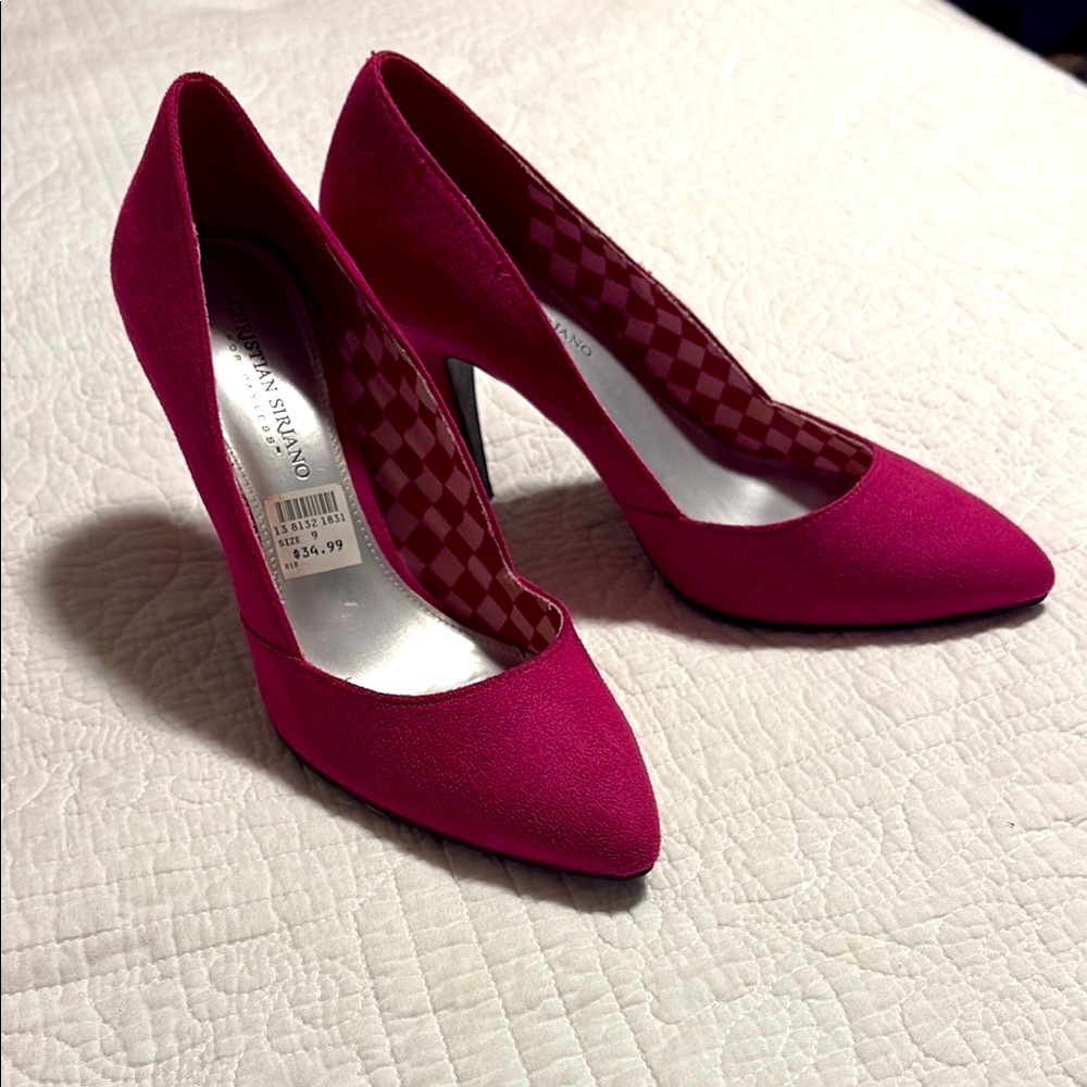 Pink High Heel Pumps with Pointed Toe